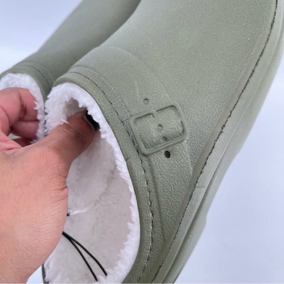 Hello Soho Women’s Olive Green Faux Fur Cozy Lined EVA Slip On Clogs Medium 7/8 - Picture 5 of 13